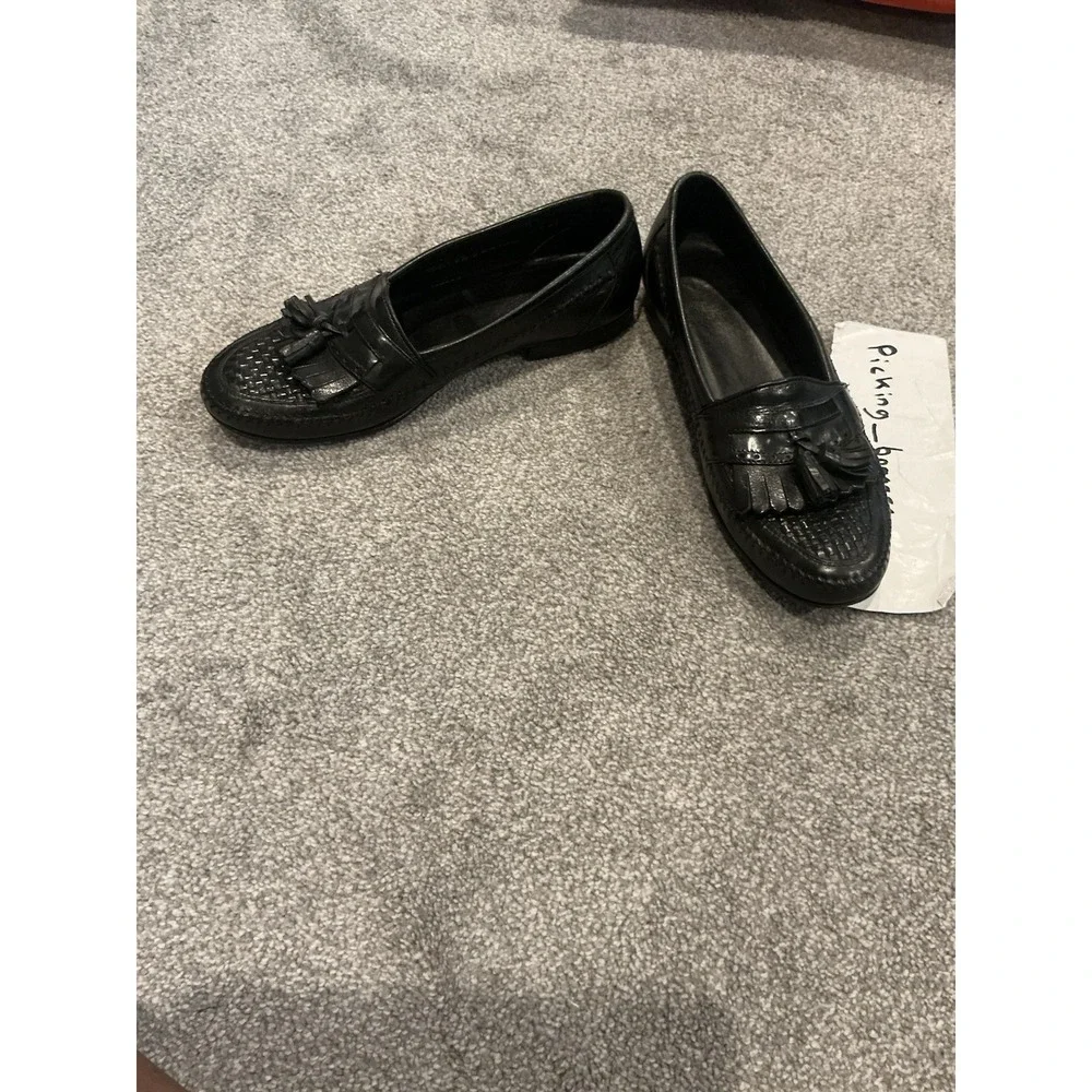 Florsheim Black mens Leather Loafers Black‎ Tassel kiltie size 8 1/2